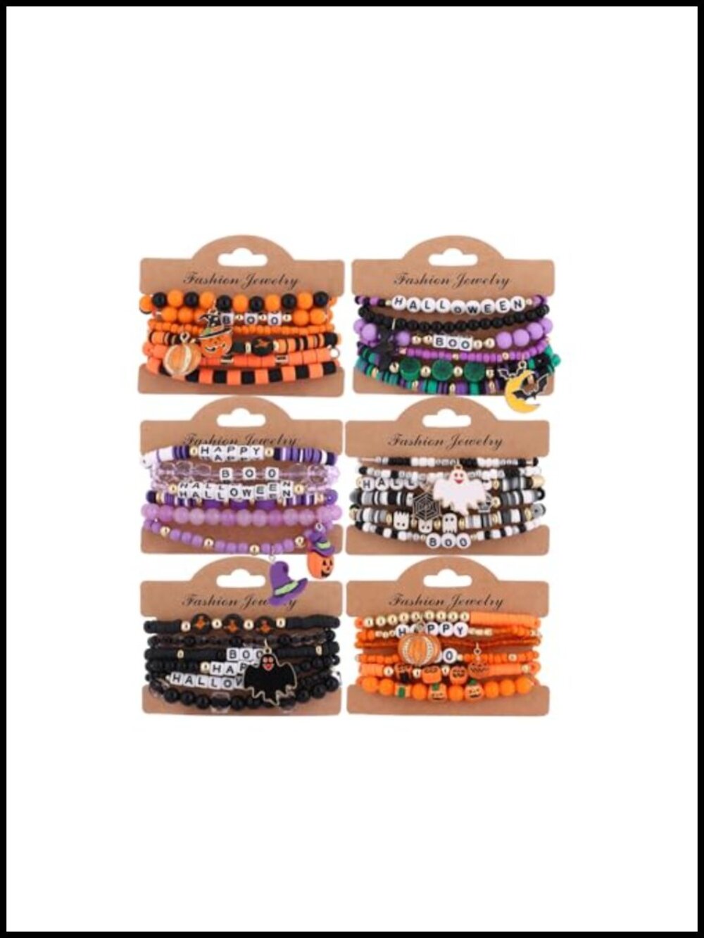 36 Pcs Stretch Bracelets Bulk Adult Women Holiday Polymer Clay Glass Beads Gift